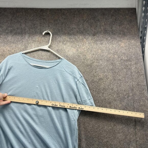 All Saints Shirt Mens Large Blue Crew Neck Short Sleeve Tee Lightweight - Picture 4 of 12